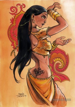 indienne Tableau Peinture - Indienne Danse